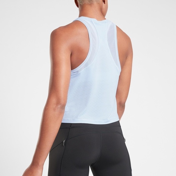 Athleta Tops Athleta Black Chi Dot Mesh Crop Tank Top Poshmark